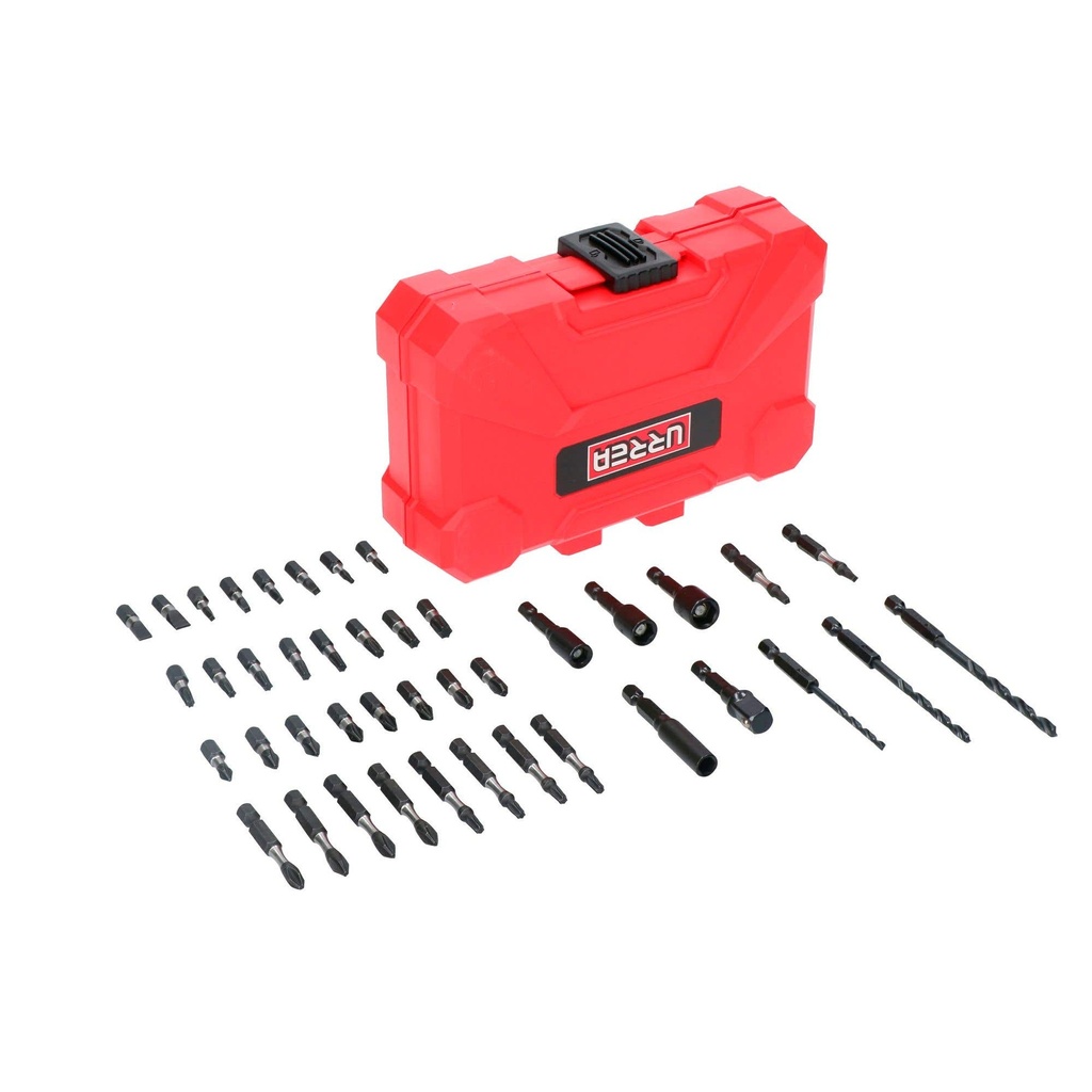 Juego de puntas y accesorios con sistema de amortiguación de impacto, 42 pz en estuche pls Urrea