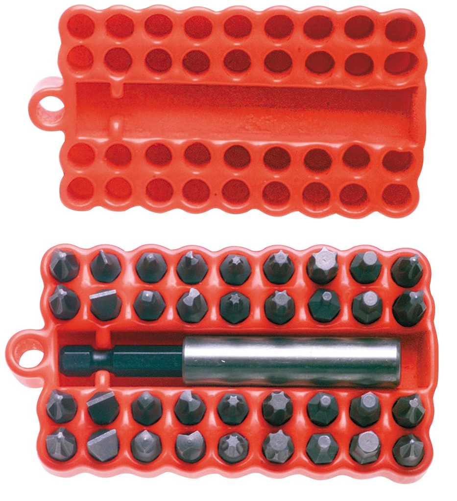 Juego combinado de puntas hexágono de 1/4" con adaptador magnético, 37 pz en blíster Urrea