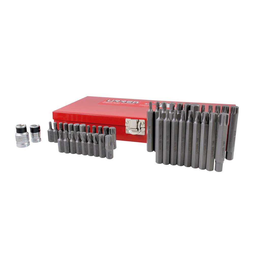 Juego combinado de puntas hexágono de 3/8" con adaptadores,  44 piezas en caja metalica Urrea
