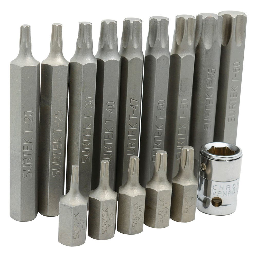 Juego de puntas Torx hexágono de 3/8", 15 piezas en blíster Surtek