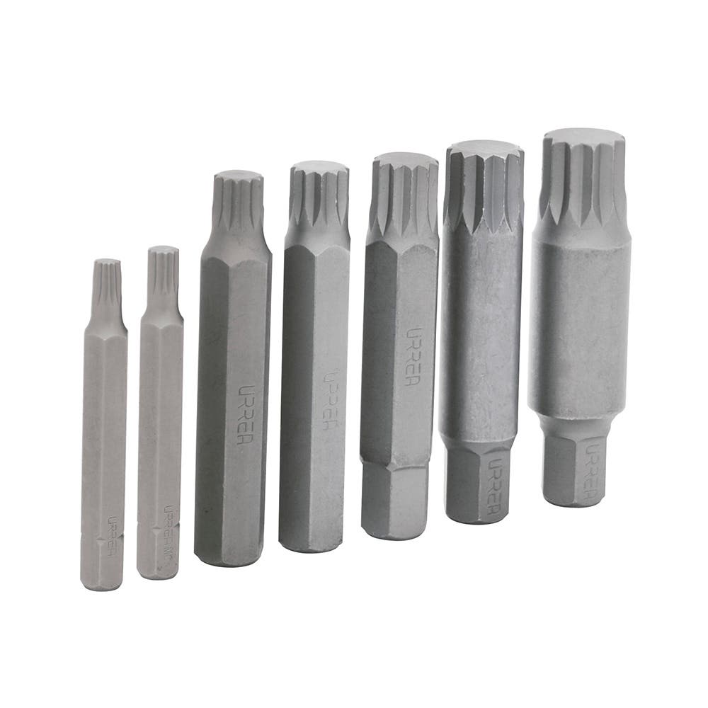 Juego de puntas bristol hexágono de 5/16", 7 piezas en caja metálica Urrea