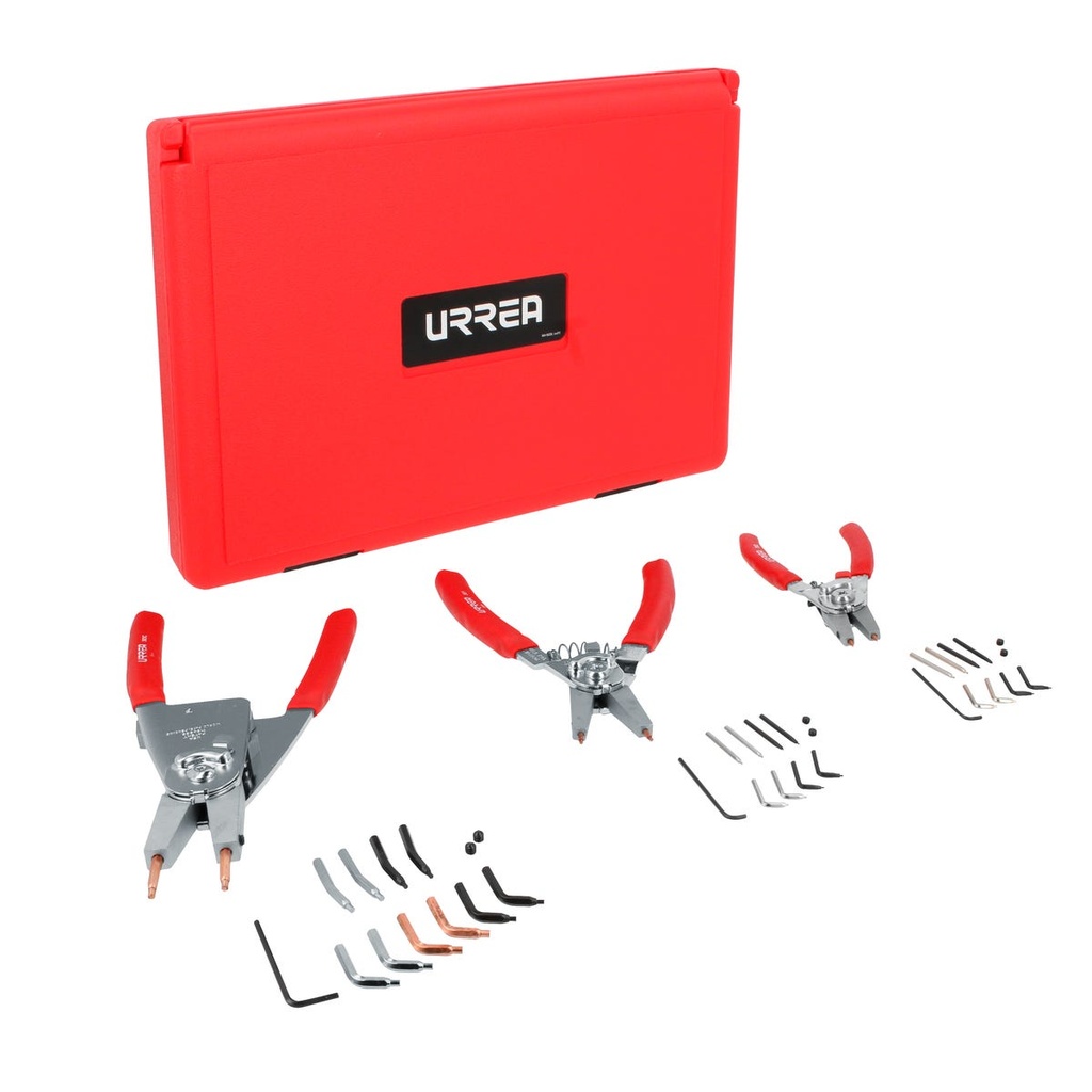Juego de pinzas convertibles y puntas para anillos de retención, 33 piezas Urrea