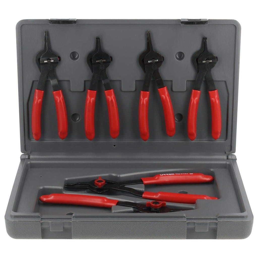 Juego de pinzas para anillos de retención convertibles con mariposa, 6 piezas Urrea