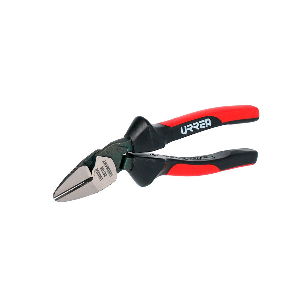 Pinza para electricista con mango bimaterial ergonómica alta palanca corte diagonal de 7" Urrea