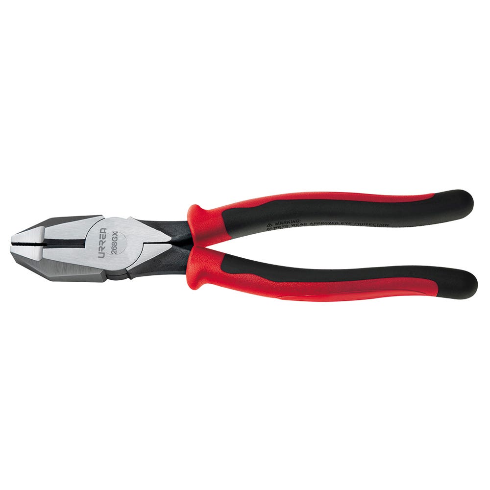 Pinza para electricista con mango bimaterial corte lateral alta palanca de 9-3/8" Urrea