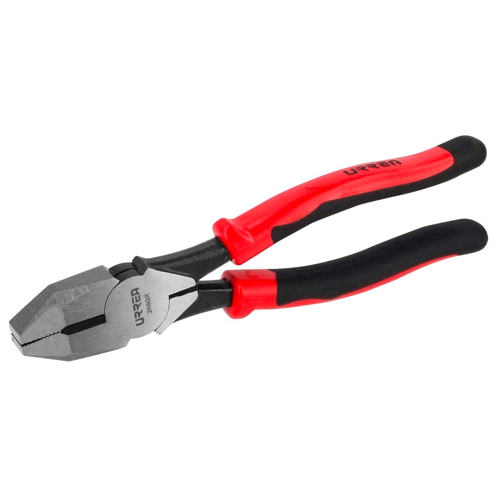 Pinza para electricista con mango bimaterial corte lateral alta palanca de 8-21/32" Urrea