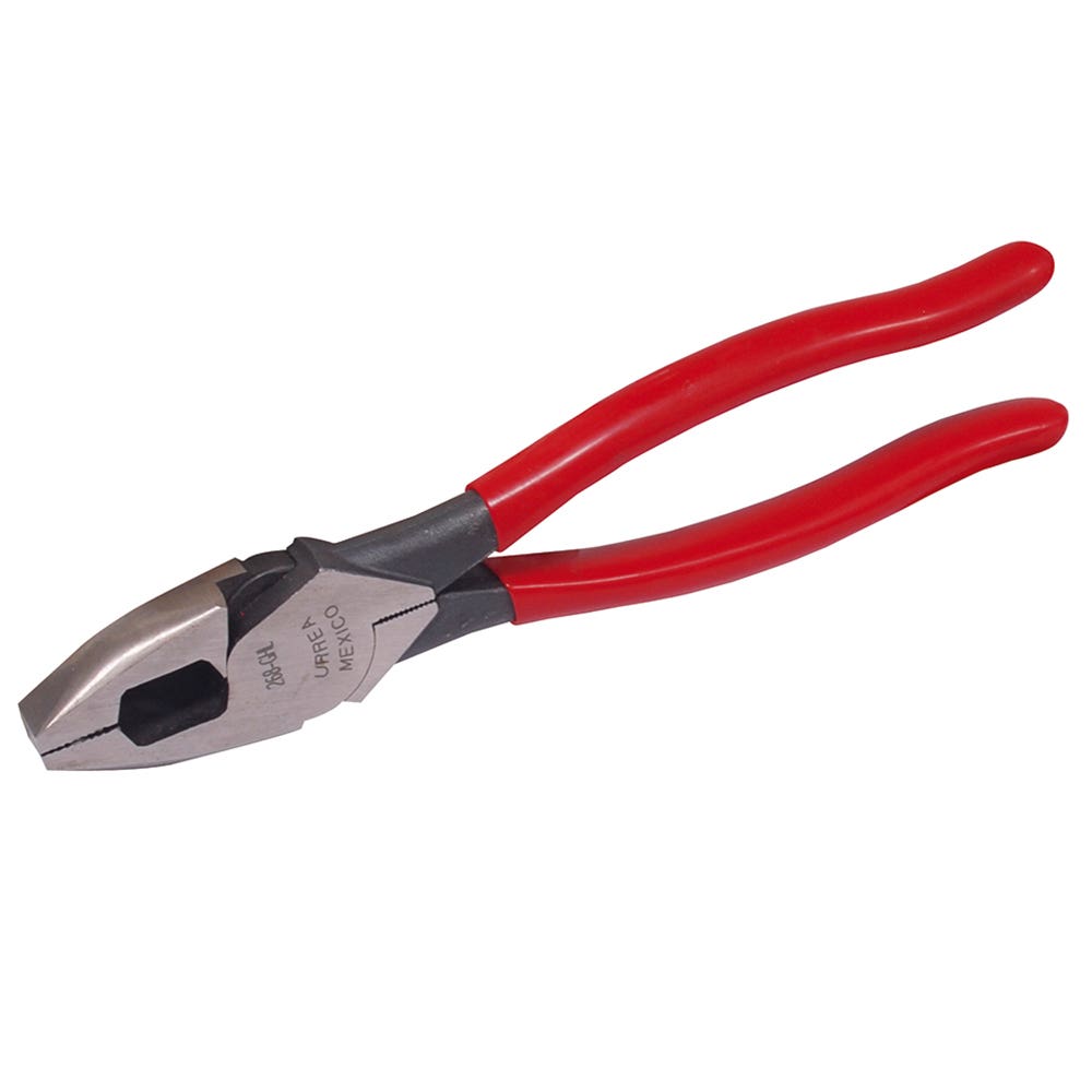 Pinza para electricista con mango rubber grip alta palanca corte lateral de 8-1/2" Urrea