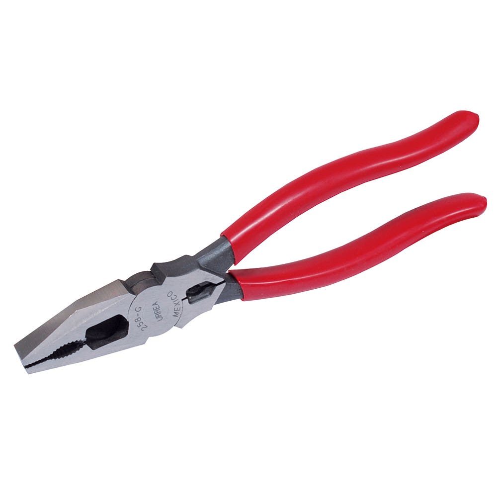 Pinza para electricista con mango rubber grip punta universal corte lateral de 8-17/32" Urrea