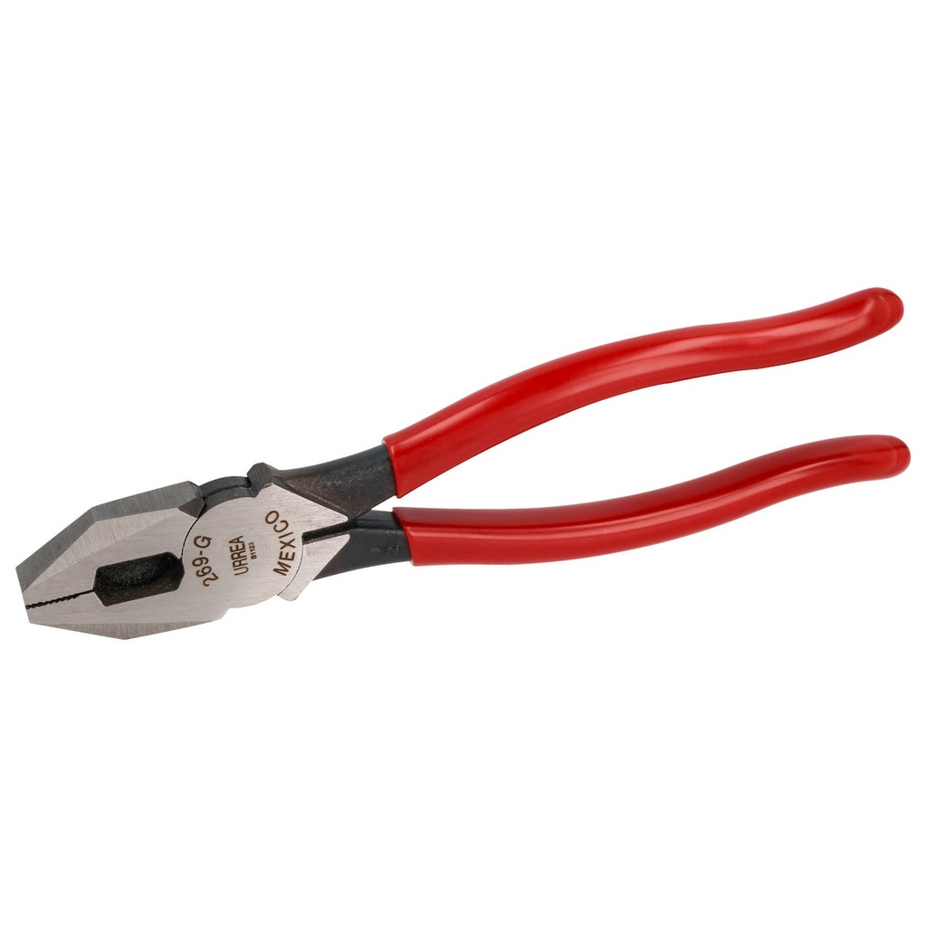 Pinza para electricista con mango rubber grip corte lateral de 9-5/16" Urrea