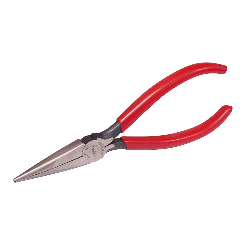 Pinza para electricista con mango rubber grip punta plana conica sin corte de 6-5/8" Urrea