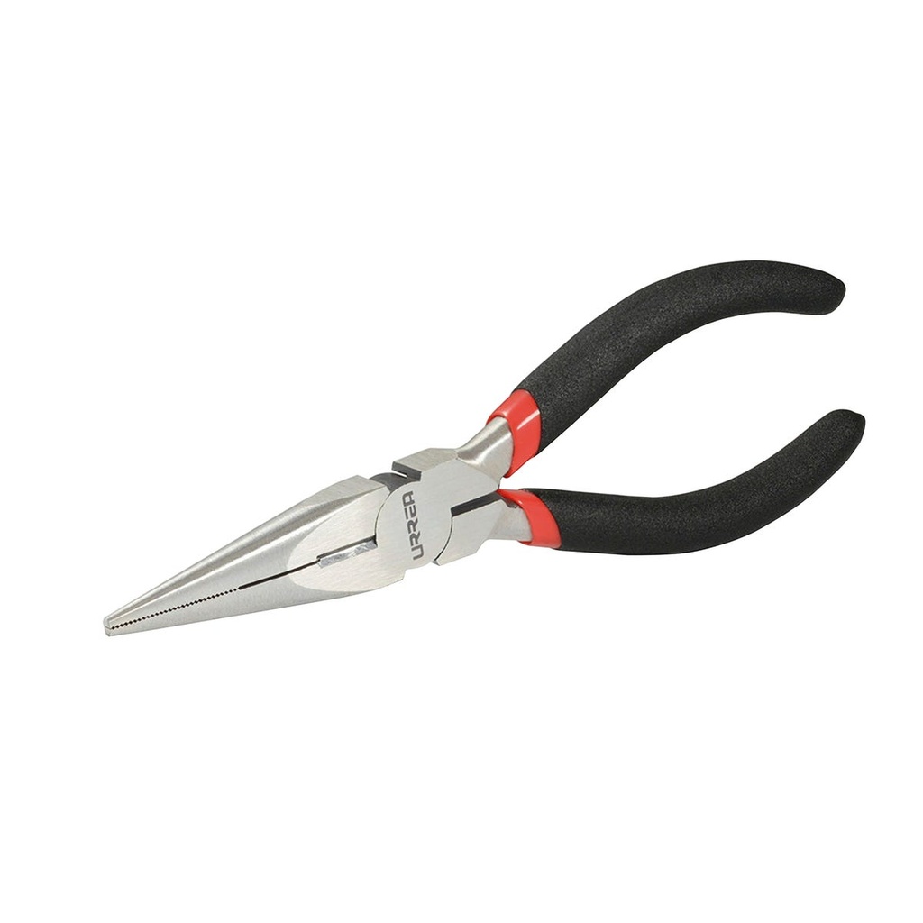 Pinza para electricista con mango rubber grip punta larga corte lateral de 6-3/4" Urrea