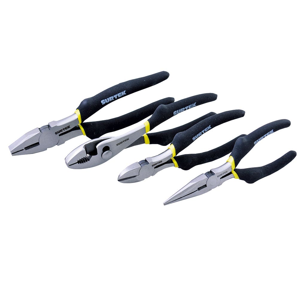 Juego de pinzas para electricista, 4 piezas Surtek