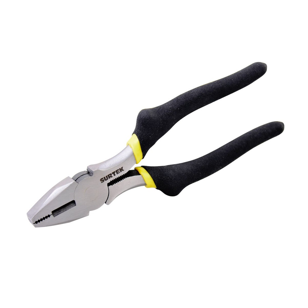Pinza para electricista con mango rubber grip corte lateral de 8" Surtek
