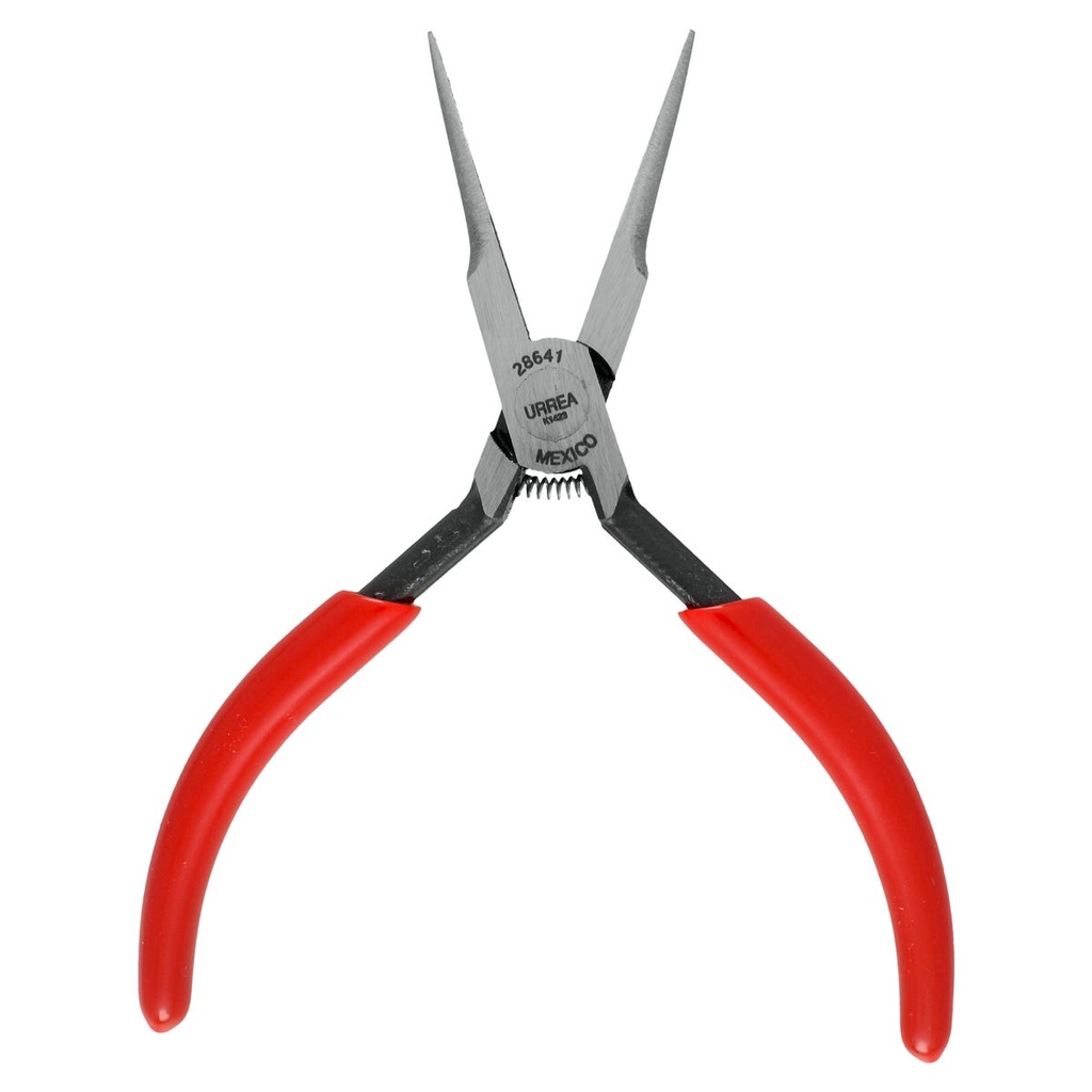 Pinza para electricista con mango rubber grip punta aguja lisa de 5-5/8" Urrea