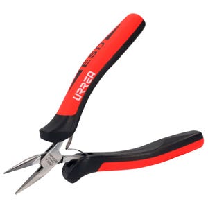 Pinza para electrónica con mango antiestático aguja recta de 4-3/4" Urrea