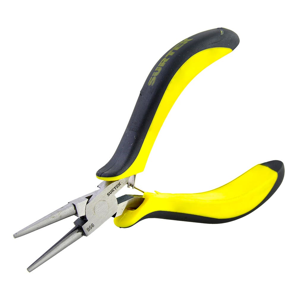 Mini pinza para electrónica con mango bimaterial cabeza redonda de 4-3/4" Surtek