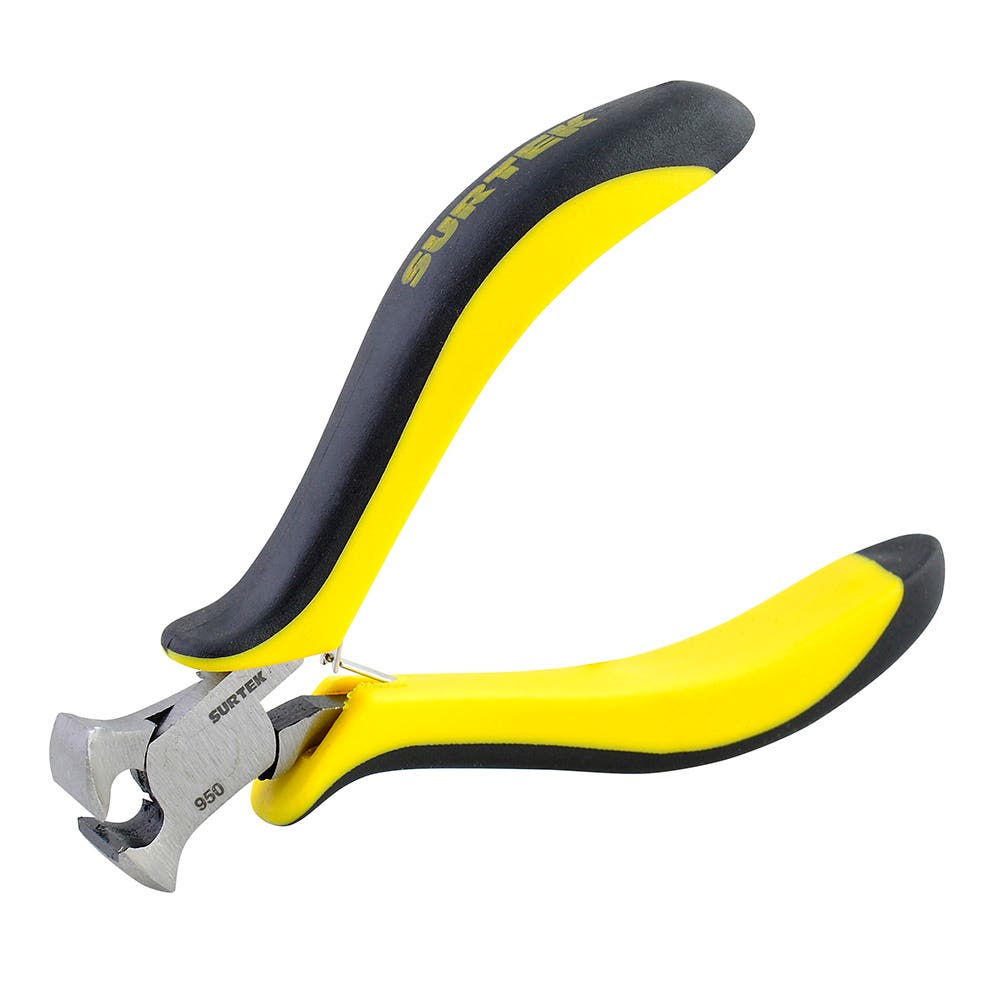 Mini pinza para electrónica con mango bimaterial corte transversal de 4-1/16" Surtek