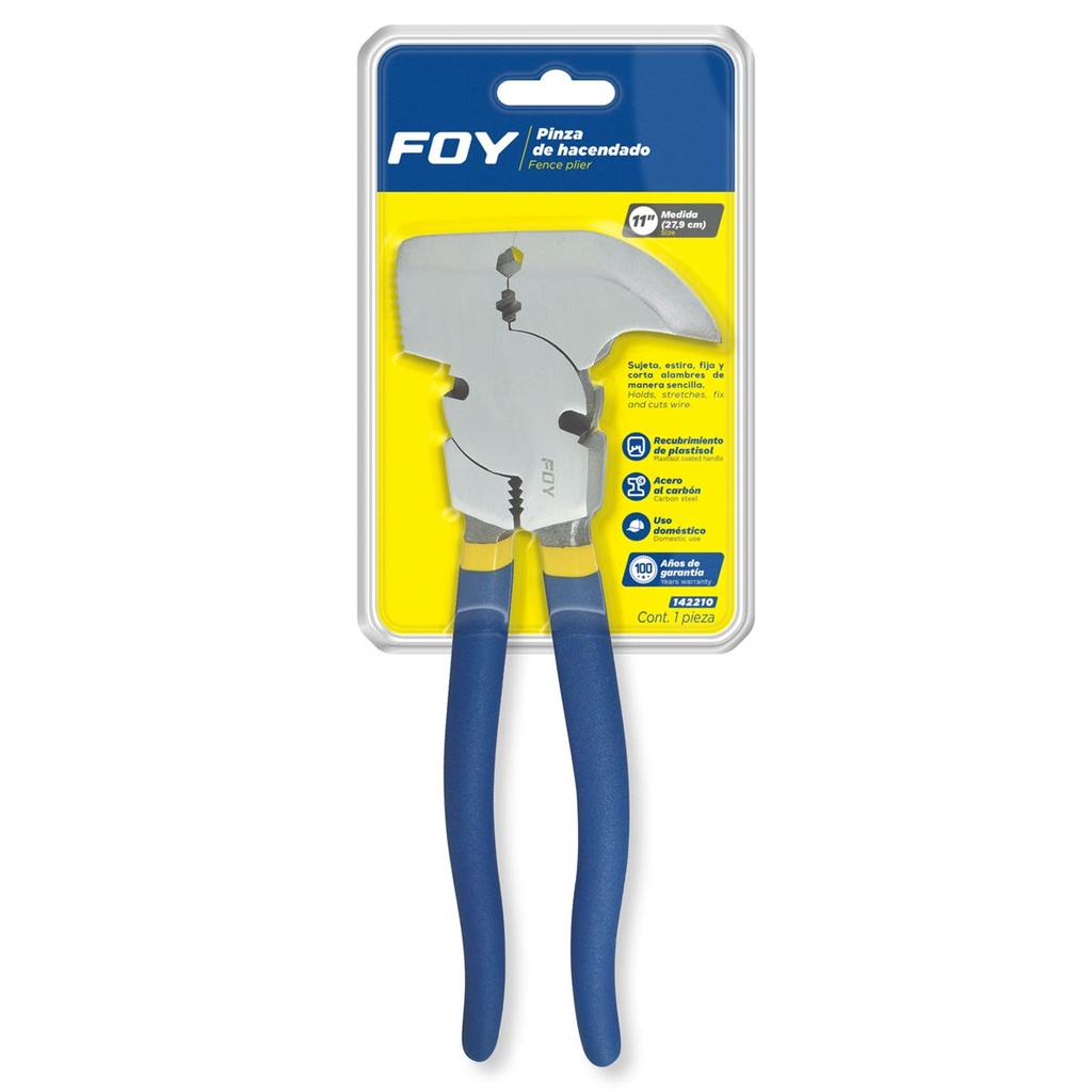 Pinza de hacendado con mango recubierto 11" Foy