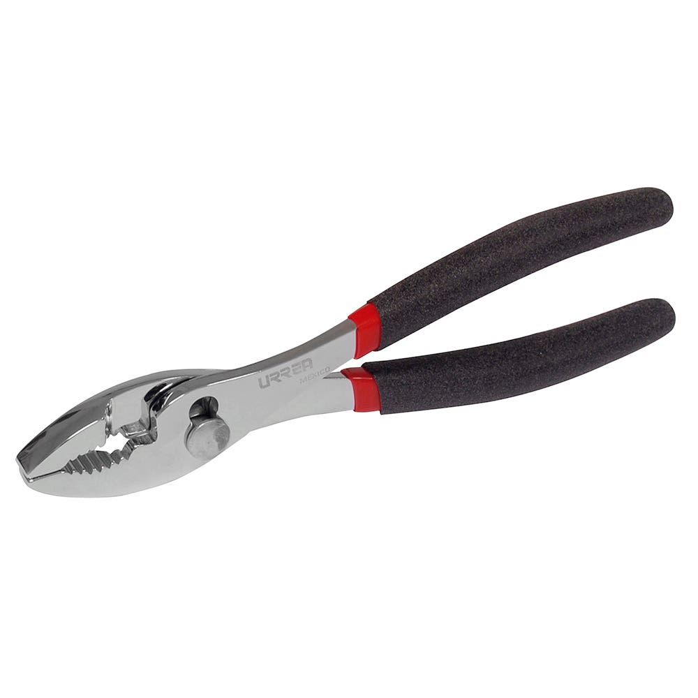 Pinza para mecánico con mango rubber grip y botón de ajuste de 10" Urrea