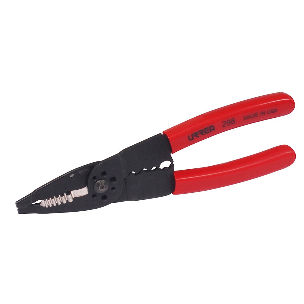 Pinza pelacable con mango air cushion 10-22 AWG poncha terminales, cta tornillos de 8-1/4" Urrea