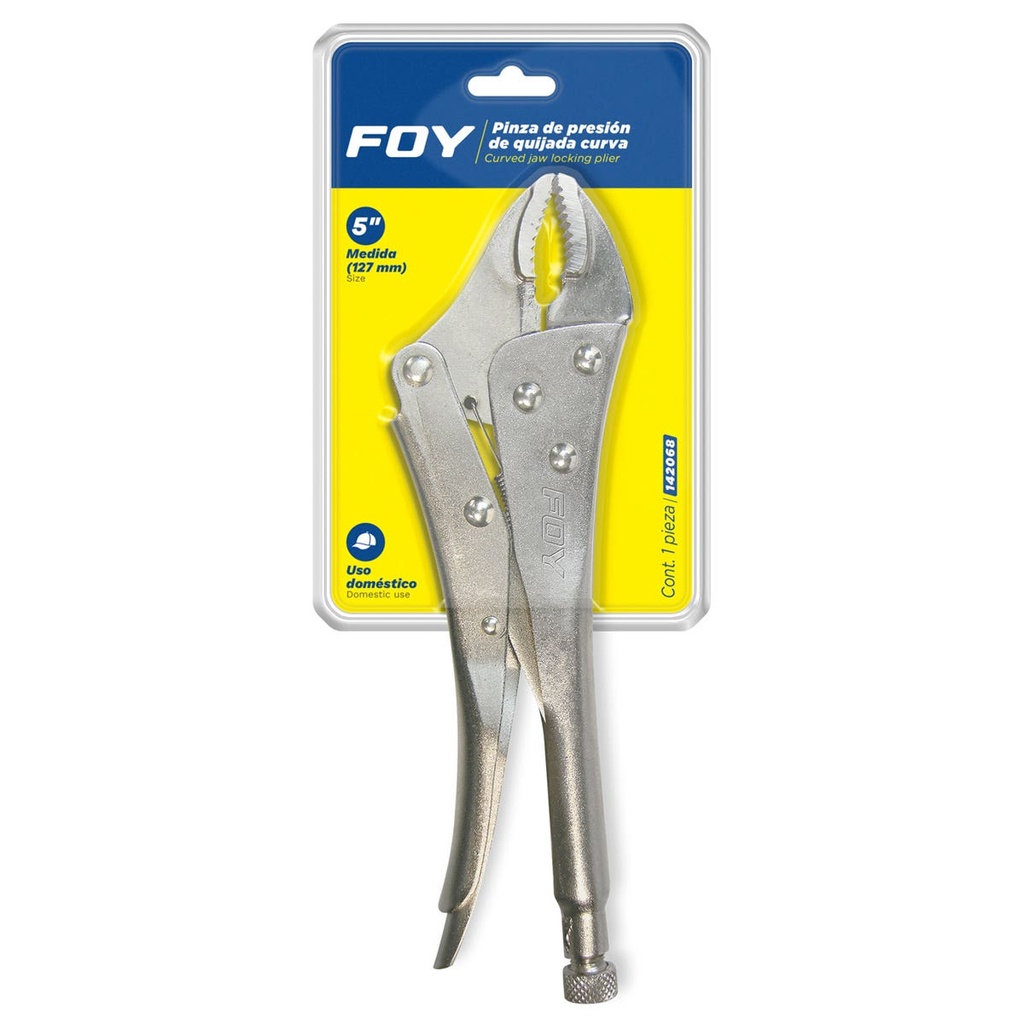 Pinza de presión de 5" quijada curva Foy