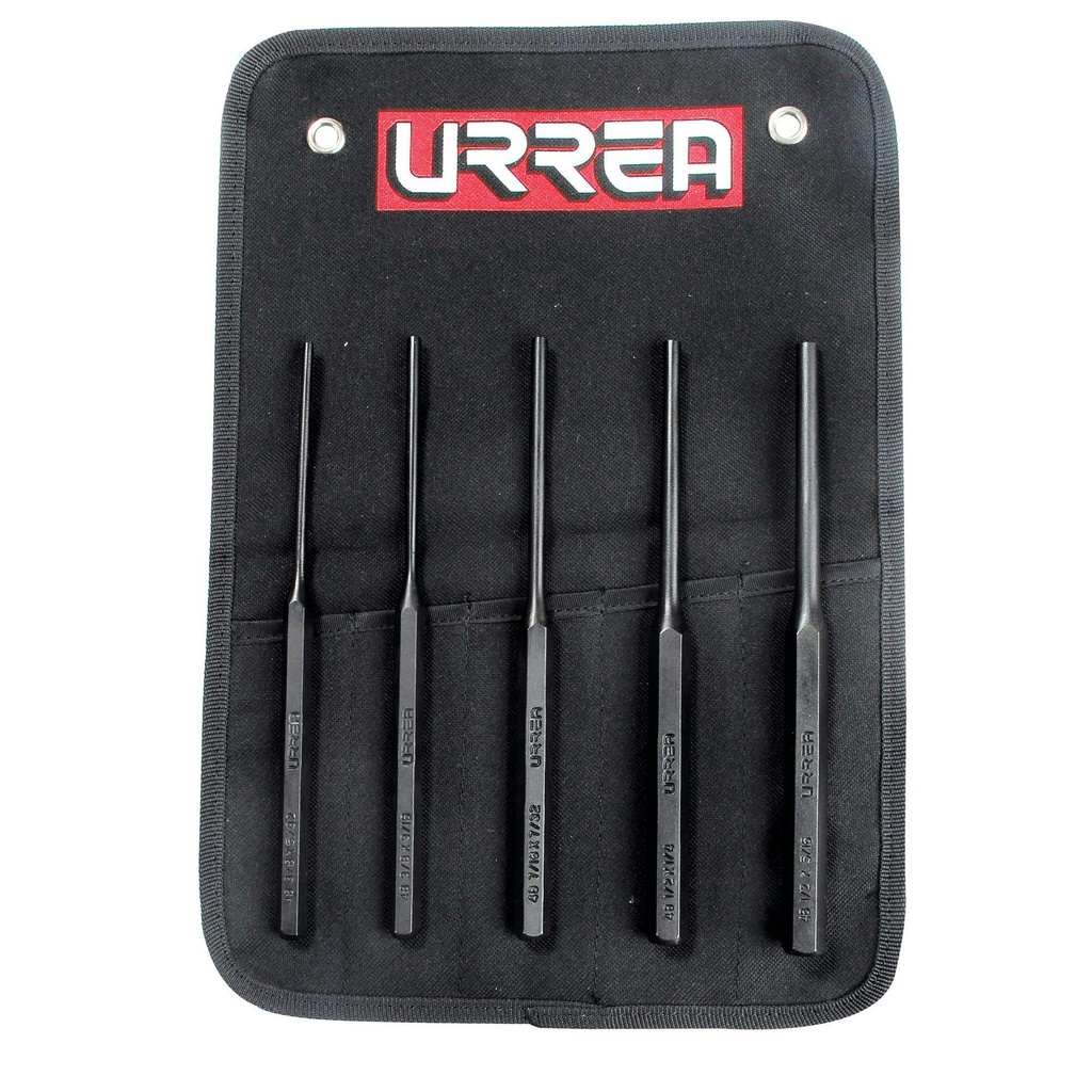 Juego de punzones botadores rectos largos, 5 piezas Urrea