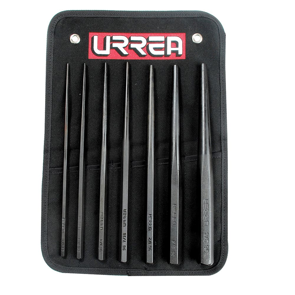 Juego de punzones guía botador largos, 7 piezas Urrea