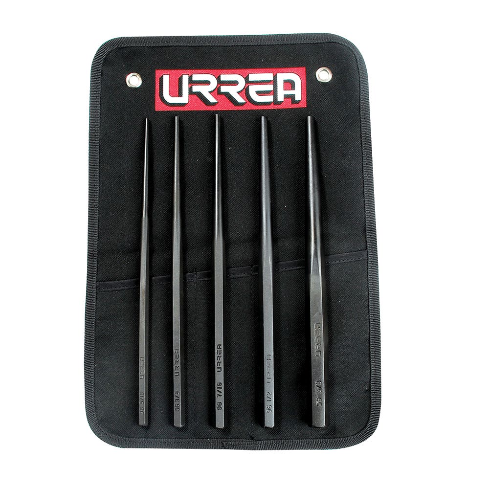 Juego de punzones guía botador largos,  5 piezas Urrea