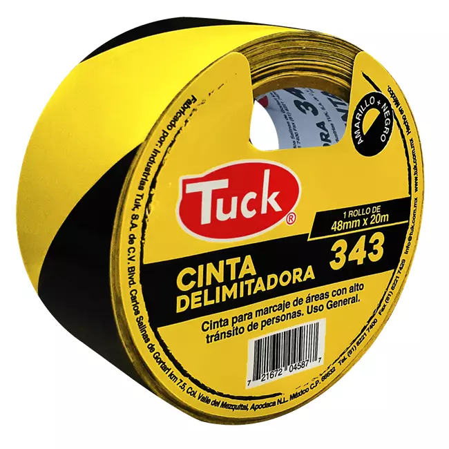 [227763] Cinta delimitadora 48mm x 20mt amarilla/negra tipo 343 TUK