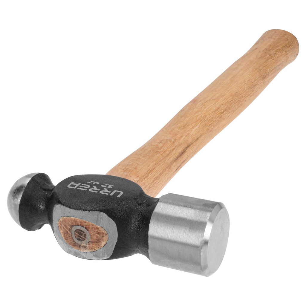Martillo de bola maquinado con mango de madera de 16", 32 oz Urrea