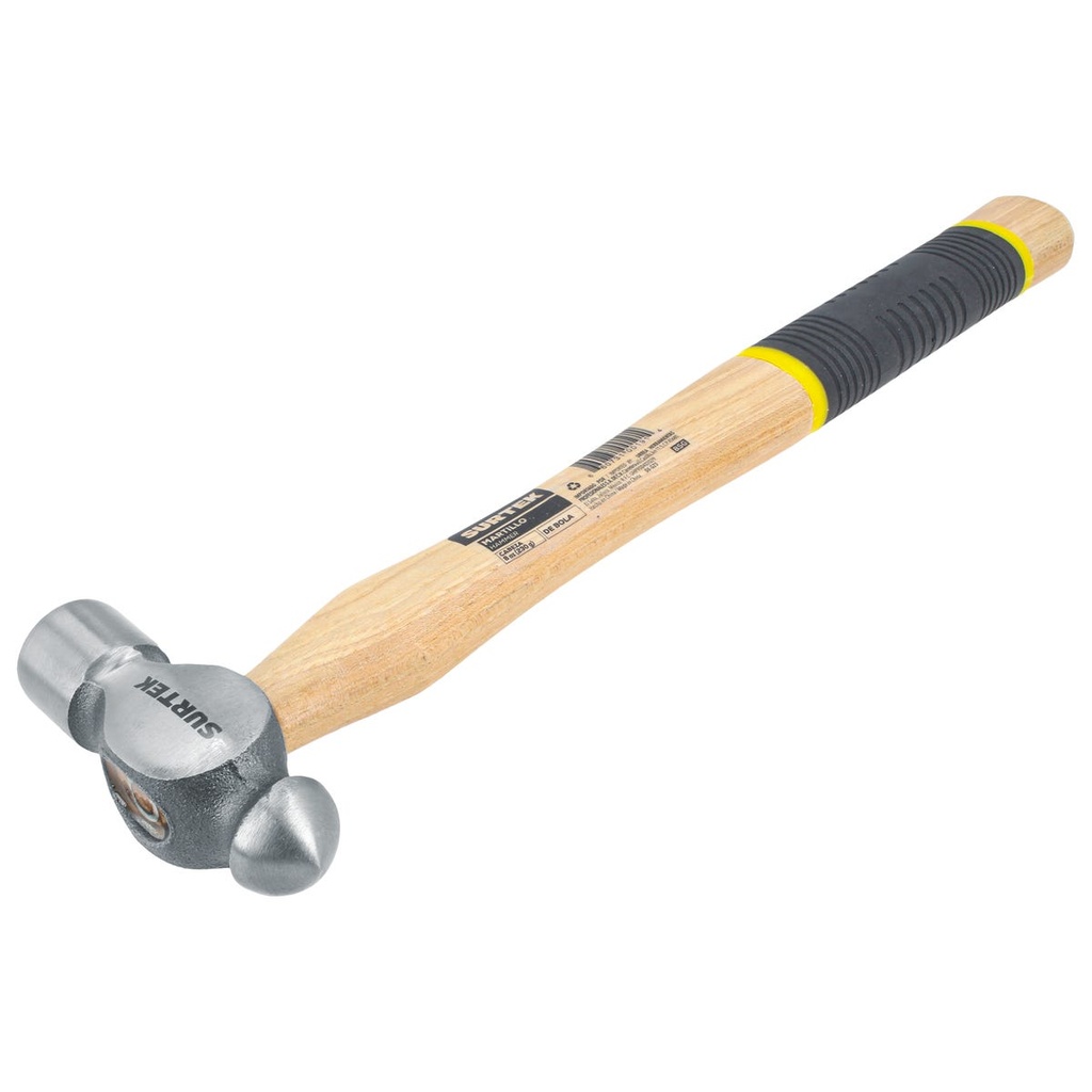Martillo de bola pulido con mango de madera con grip de 11", 8 oz Surtek