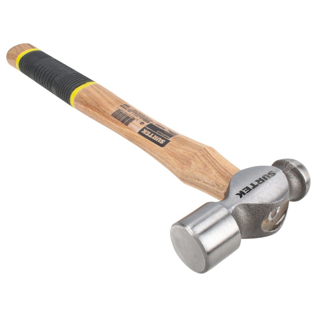 Martillo de bola pulido con mango de madera con grip de 12-13/64", 12 oz Surtek