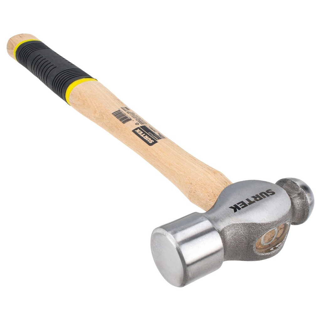 Martillo de bola pulido con mango de madera con grip de 13-25/32", 24 oz Surtek