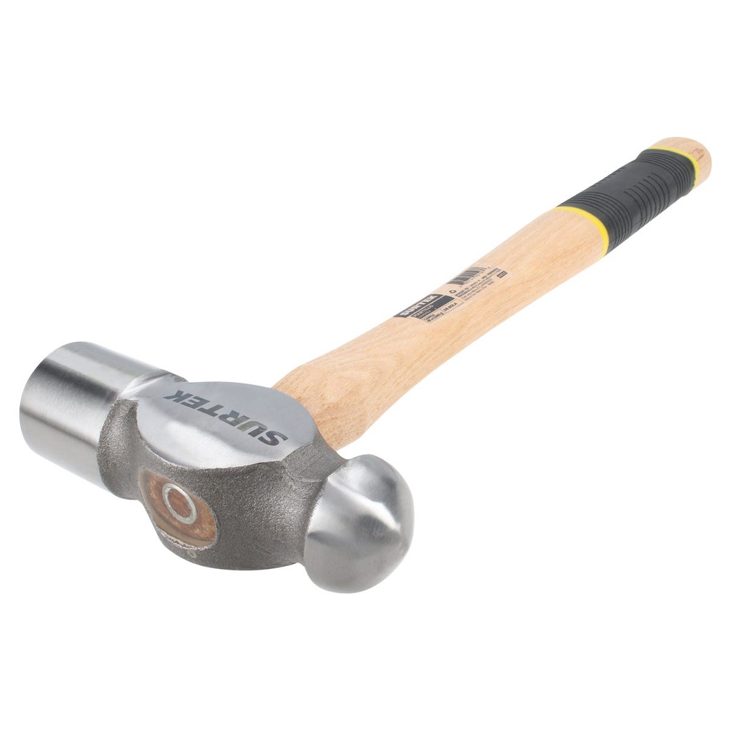Martillo de bola pulido con mango de madera con grip de 15-3/4", 48 oz Surtek