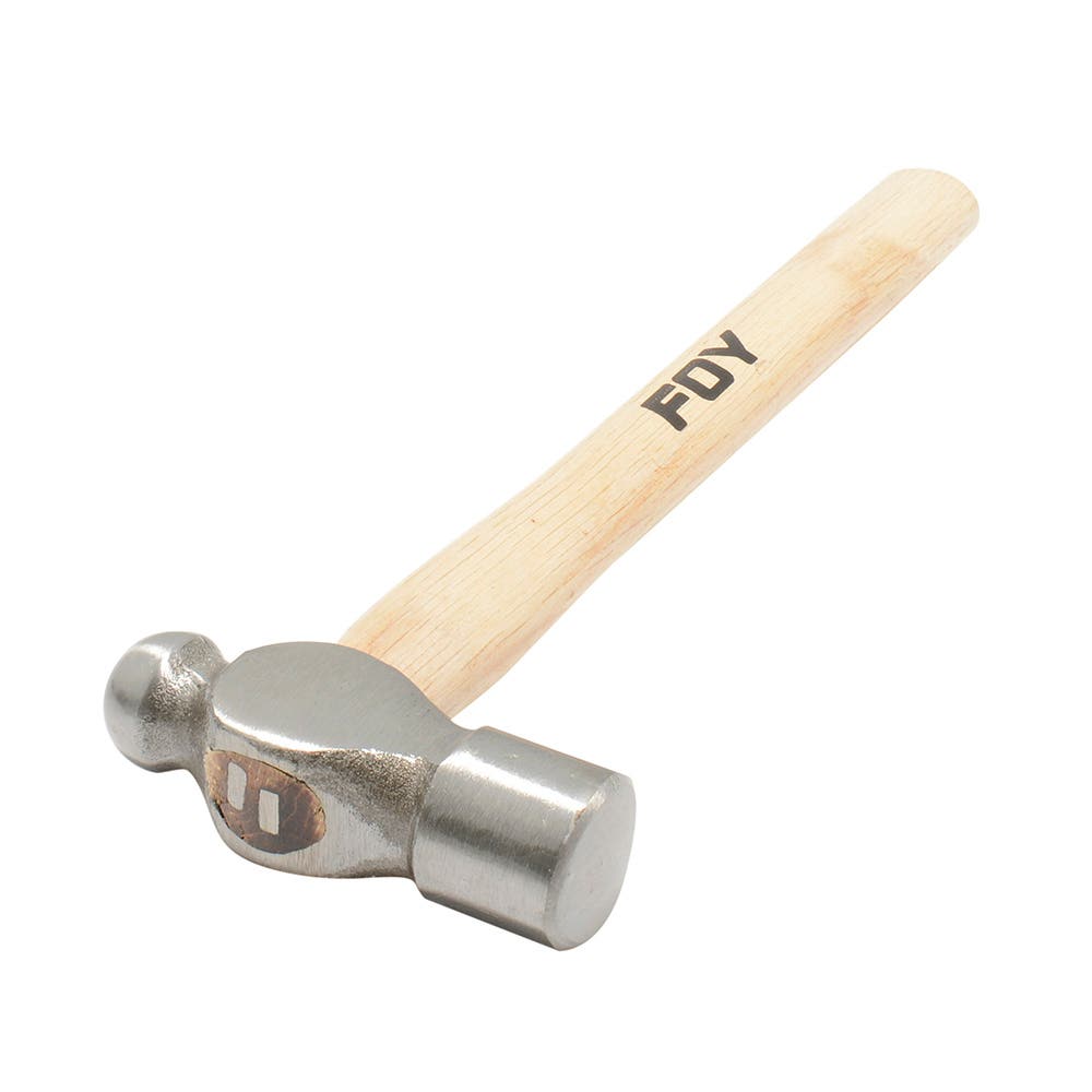 Martillo de bola pulido con mango de madera de 15", 48 oz Foy