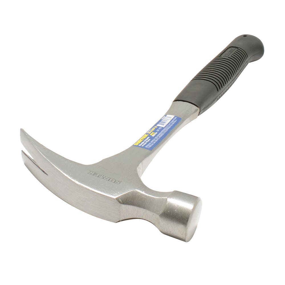 Martillo de uña recta forjada en una pieza con mango de neopreno 13", 16 oz Surtek