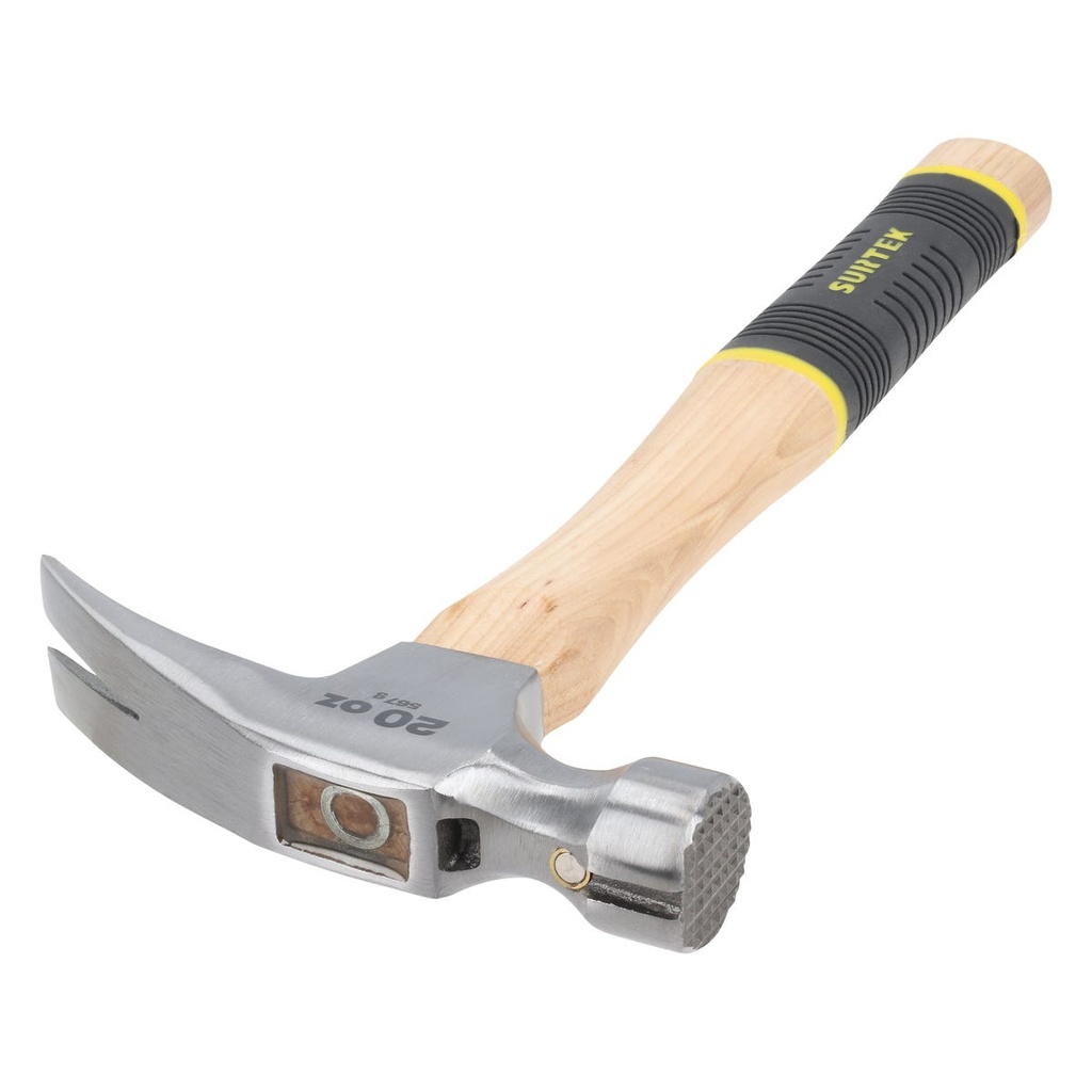 Martillo de uña recta con cabeza fresada con mango de madera 11-1/4", 20 oz Surtek