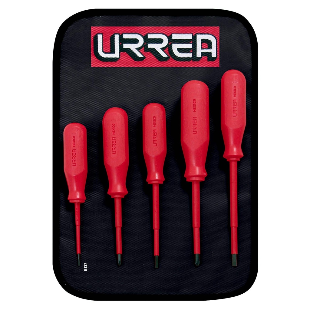 Juego de destornilladores rojos 1000 V, combinados, 5 piezas Urrea