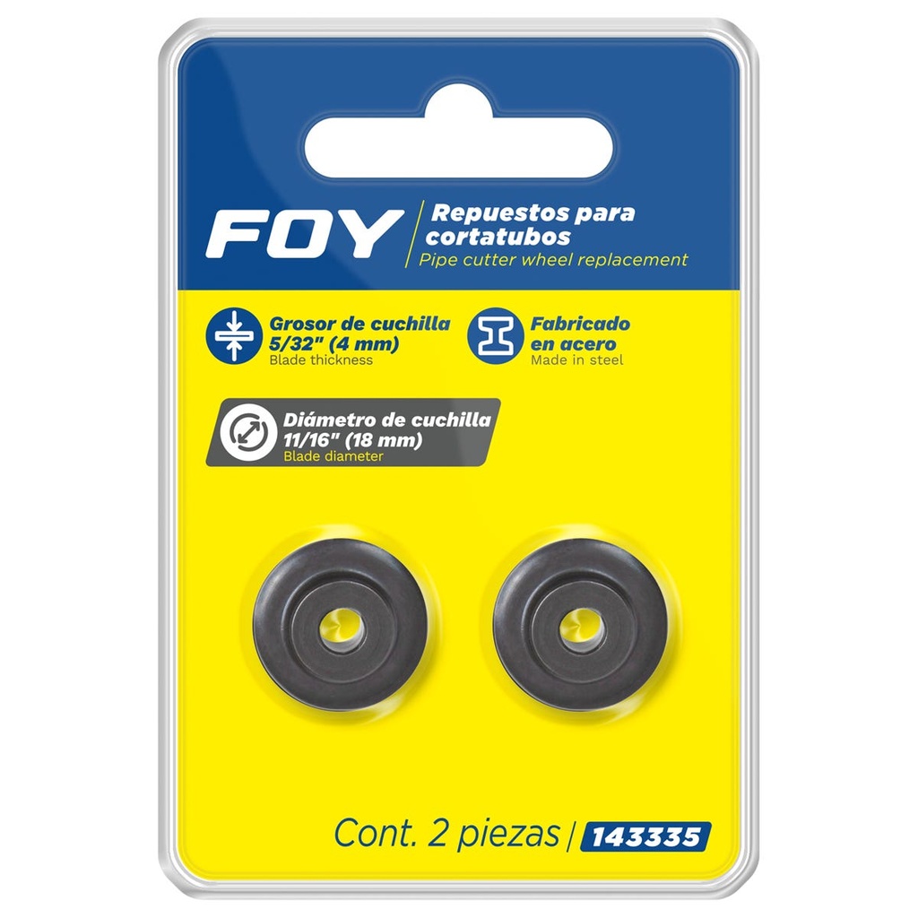 Repuesto de cuchilla para cortatubos 143305 Foy