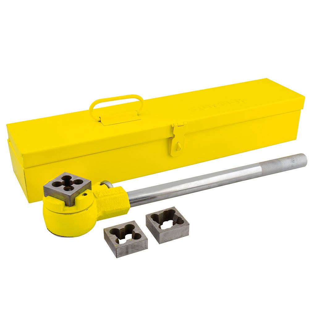 Juego de tarraja para tubo de 1/2" a 1" NPT,caja metálica, 4 piezas Surtek