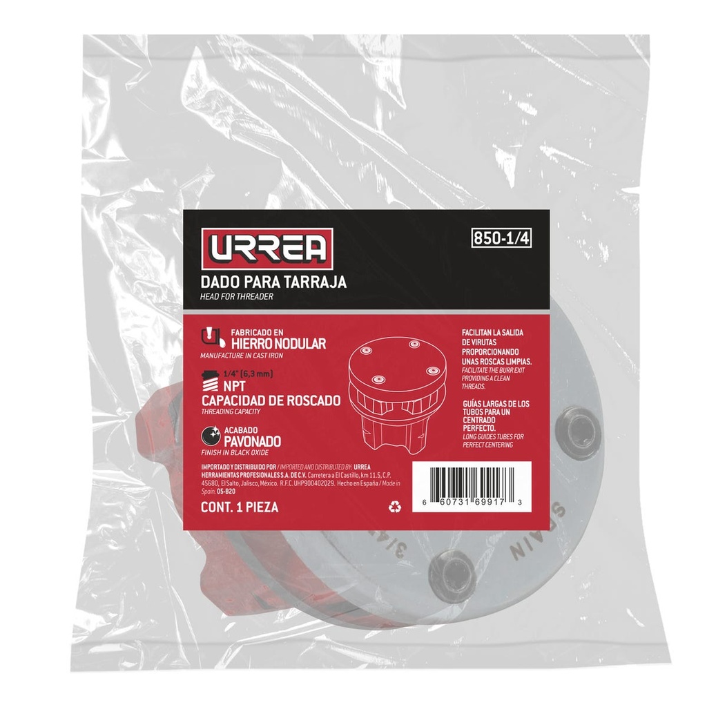 Dado para tarraja de 1/4" NPT Urrea