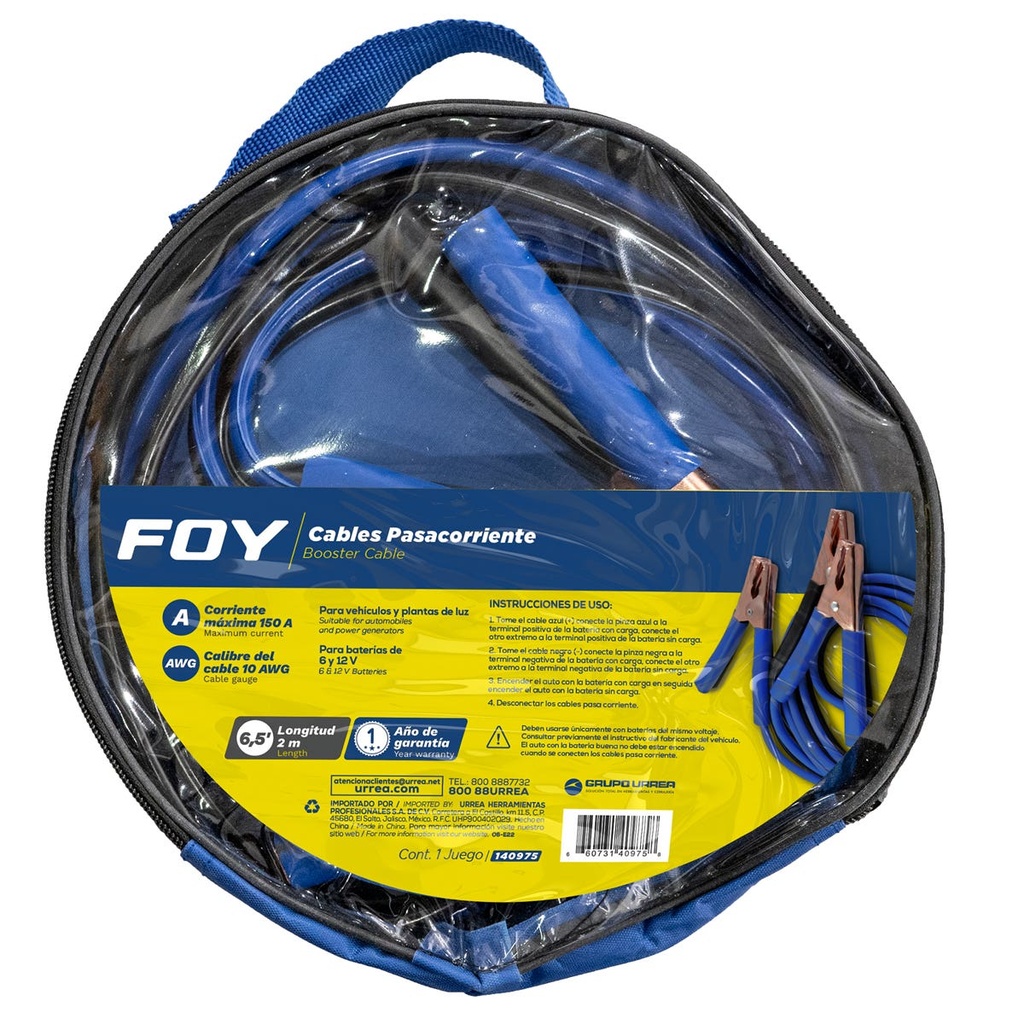 Cables pasa corriente, 2 m Foy