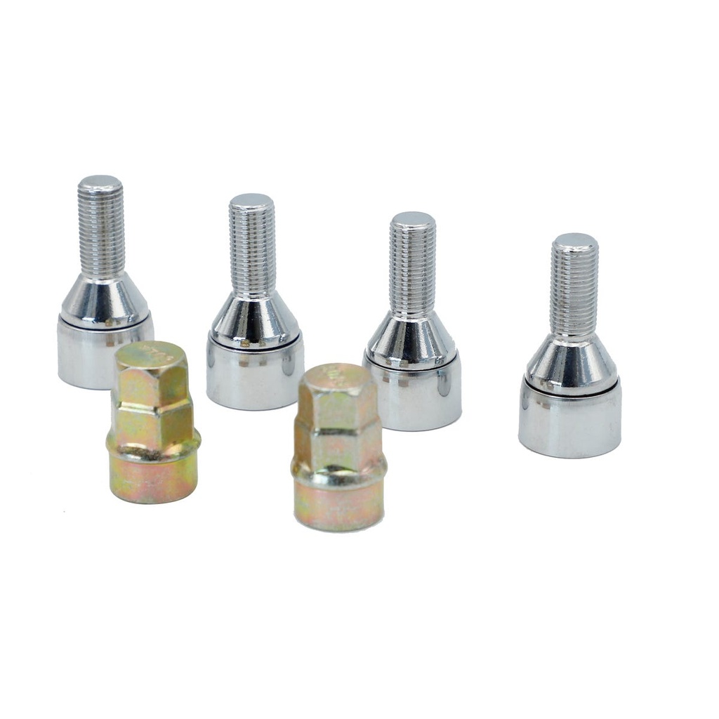 Juego de birlos de seguridad para rin, 6 piezas, 12mm x 1.25" Surtek