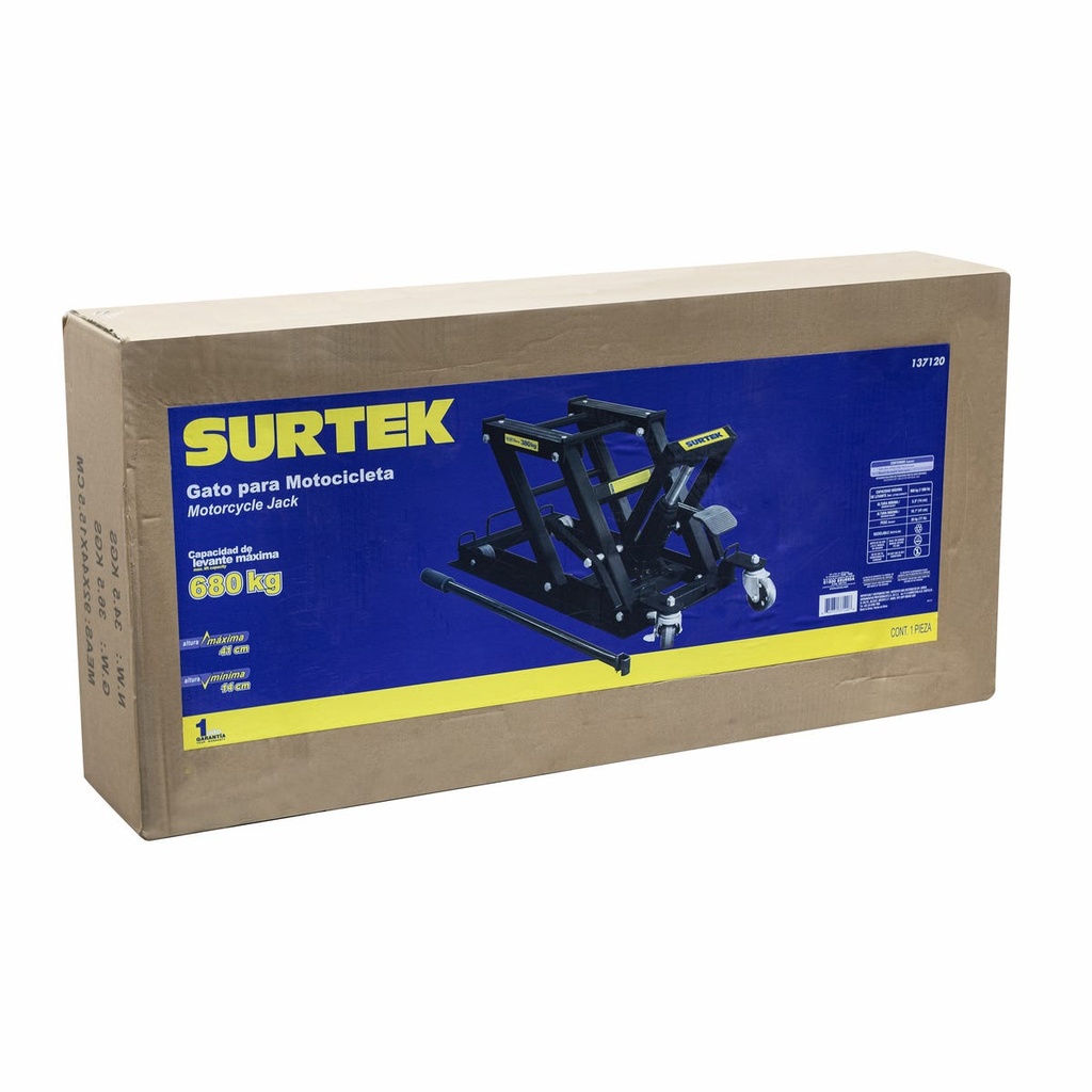 Gato hidráulico para motocicleta, 500 kg Surtek