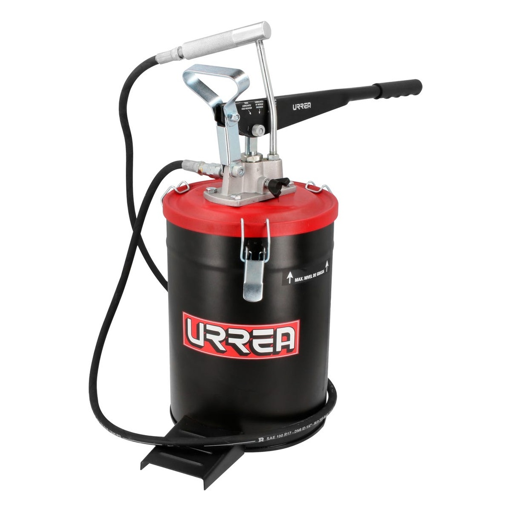 Inyector de grasa con cubeta de presión variable de 10 kg, 4000 PSI Urrea