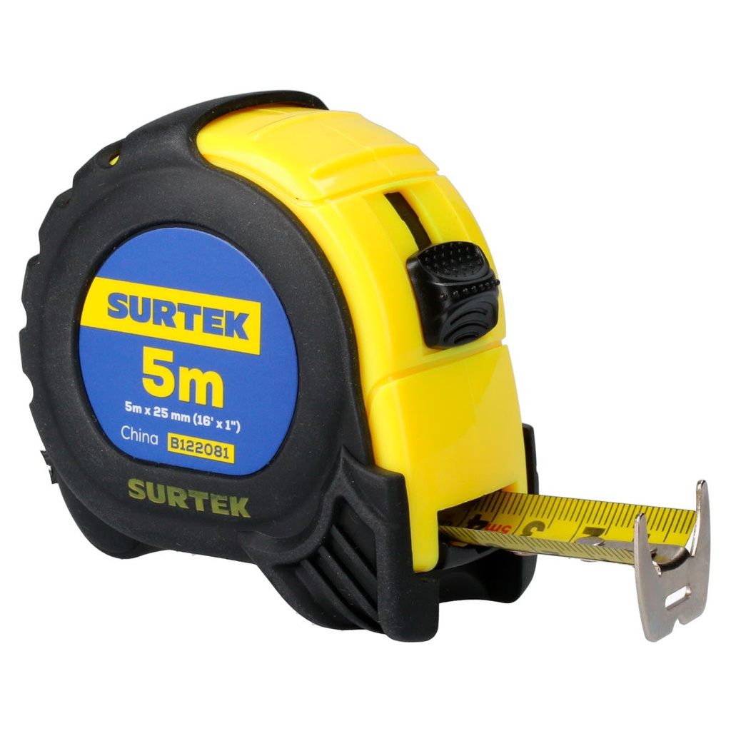 Flexómetro con carcasa anti-impacto 5 m x 25 mm Surtek
