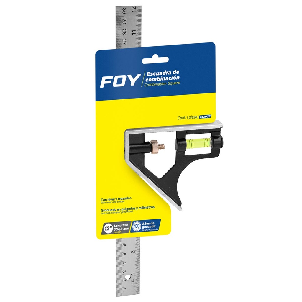 Escuadra de combinación con cabeza de acero 12" Foy