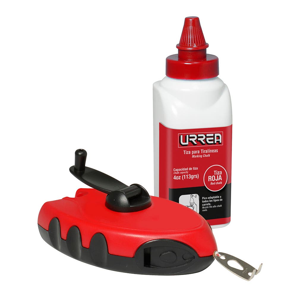 Tiralíneas con cuerpo de plástico con tiza, 30 m Urrea