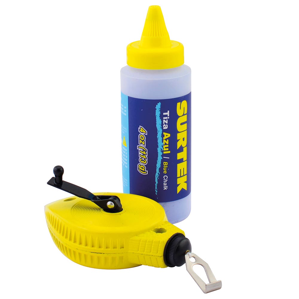 Juego de tiralíneas metálico con tiza, 30 m, 2 piezas Surtek