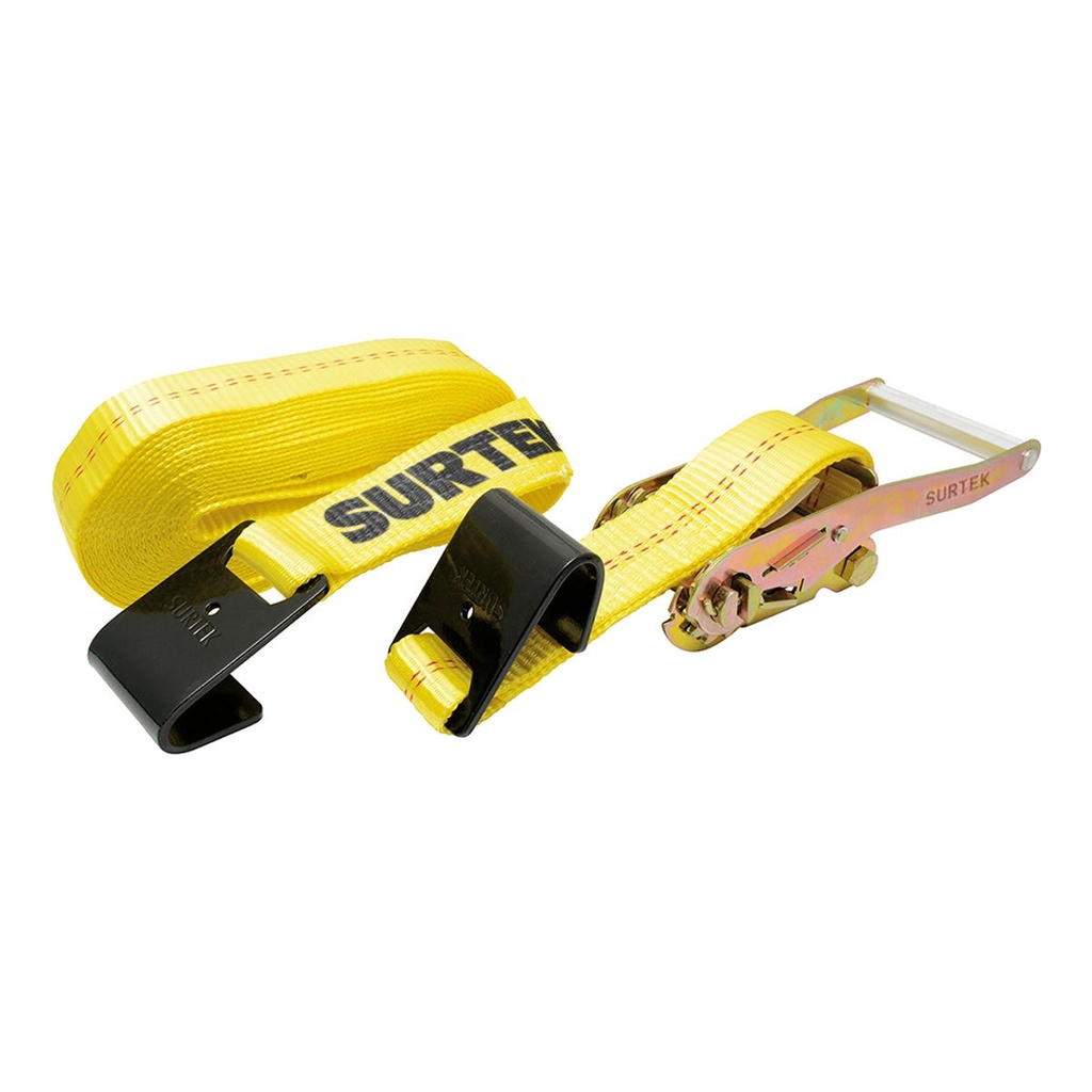 Sujetador con matraca con gancho tipo plano 2" x 9 m, 1513 kg Surtek